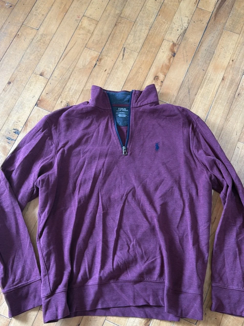 Polo by Ralph Lauren Men's Zip-Neck Sweater in Plum